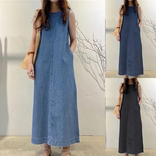 Women sleeveless denim tank - women,