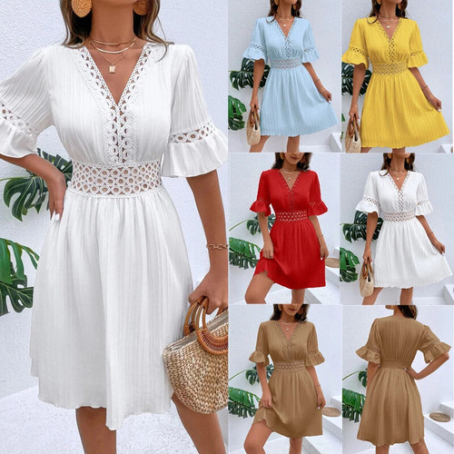 Womens neck lace dress - neck,