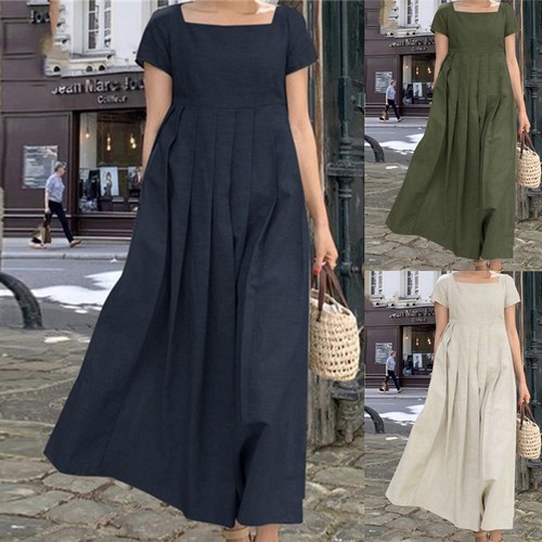 Ladies pleated summer - uk, linen