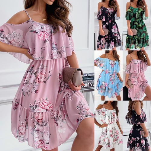 Ladies floral ruffle dress - floral,
