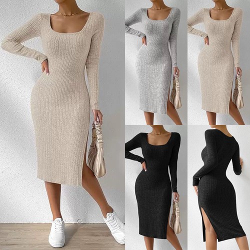 Women ribbed stretch - ribbed, long