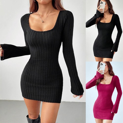 Ladies ribbed stretchy - stretchy, long