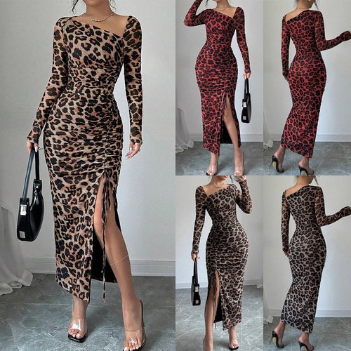 Women long sleeve leopard - women,